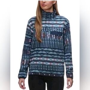 Patagonia Fleece Synchilla Snap-T Pullover Kuta Klash Shadow Blue Size Large Med